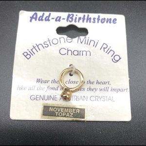 🌸Vintage original card with November birth stone ring charm - necklace ready🌸